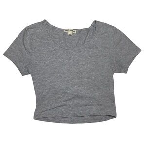 Zenana Outfitters Gray Scoop Neck Crop Top